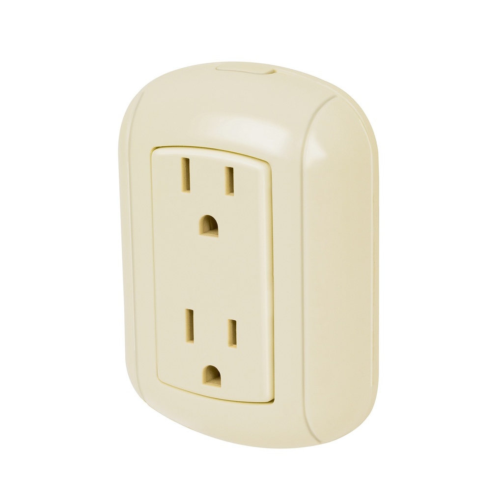 Contacto de sobreponer dúplex blanco aterrizado