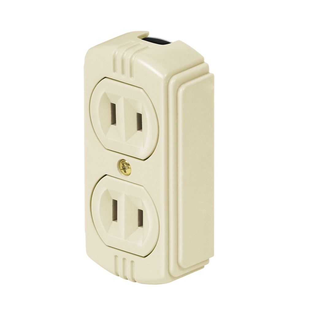 Contacto de sobreponer dúplex marfil sin tierra