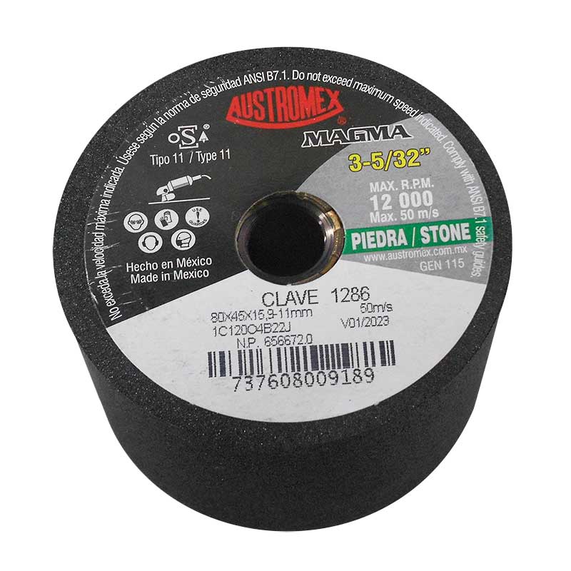 Copa para piedra de 4" con entrada 5/8" grano 120 magma (AUS1286)