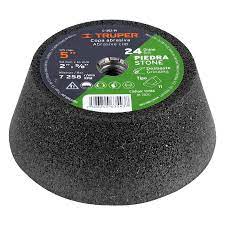 Copa para piedra de 5" con entrada 5/8" grano 24 truper