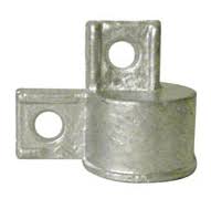 Cople simple de aluminio con 2 orejas de 1 3/4"