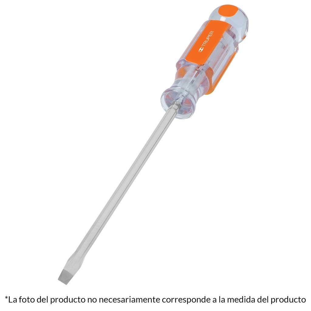 Desarmador plano 5/16" x 10" con mango de acetato