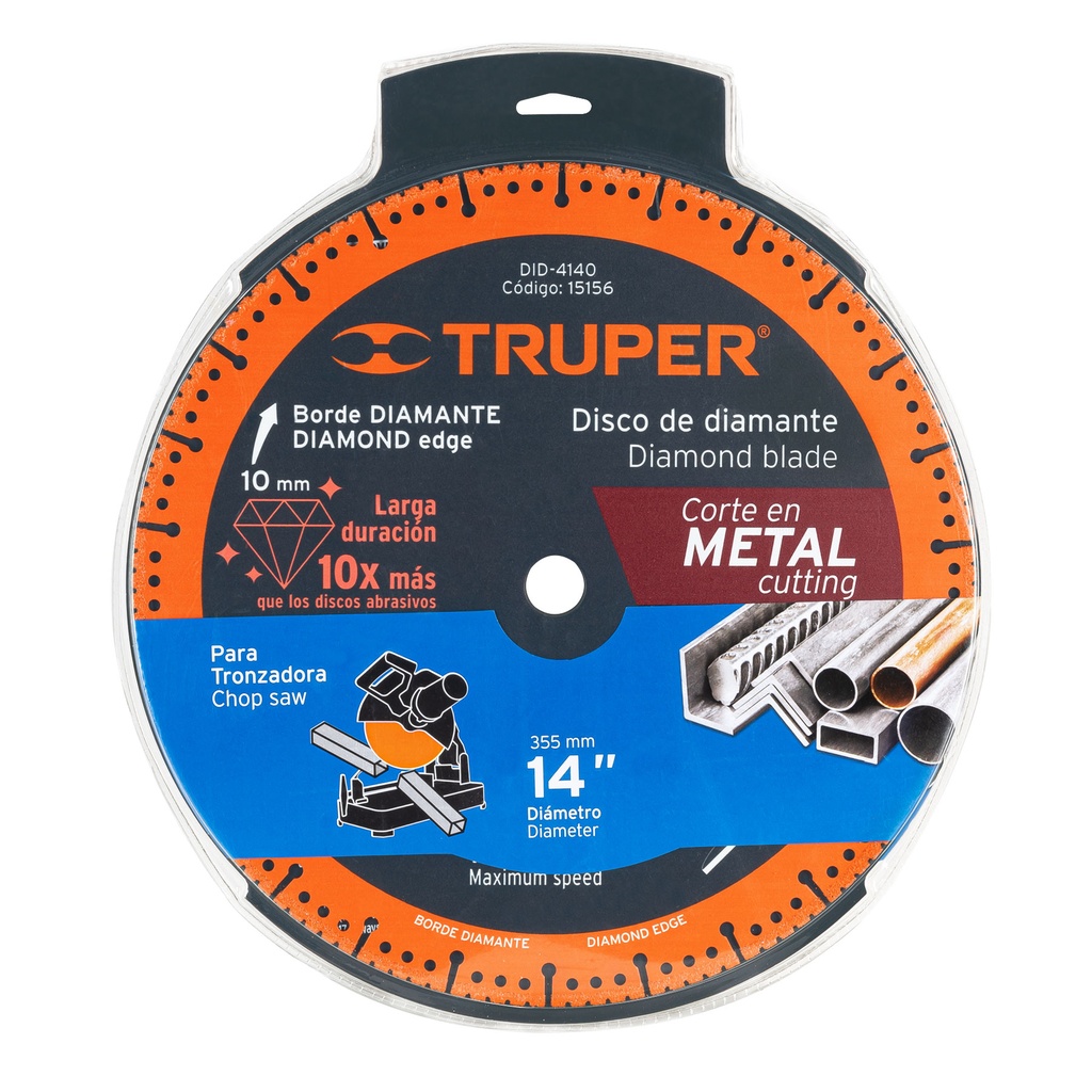 Disco de diamante para corte de metal 14"