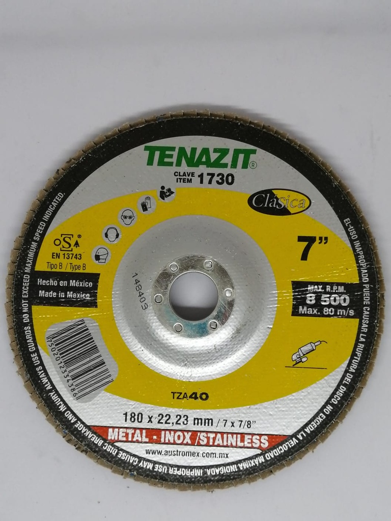 Disco laminado grano 40 de 7" clásica (AUS1730)