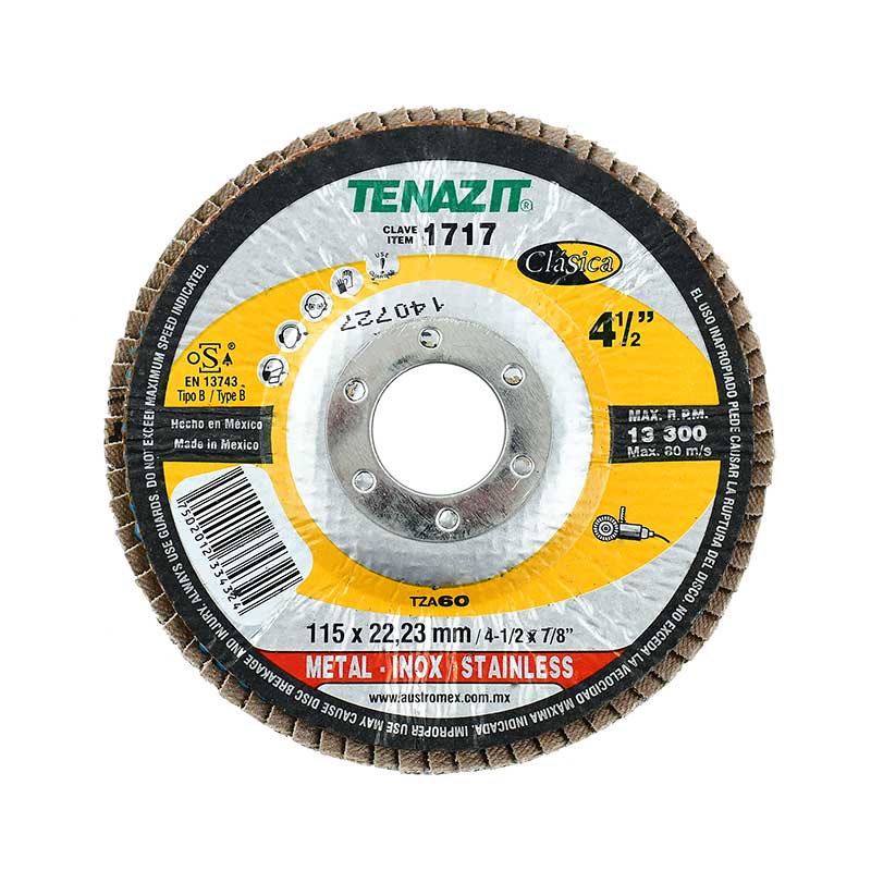 Disco laminado grano 60 de 4 1/2" clásica (AUS1717)