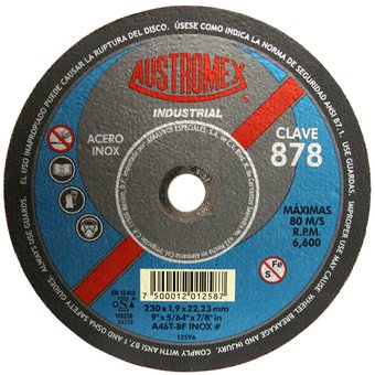 Disco para corte de acero inoxidable de 9" industrial (AUS878)