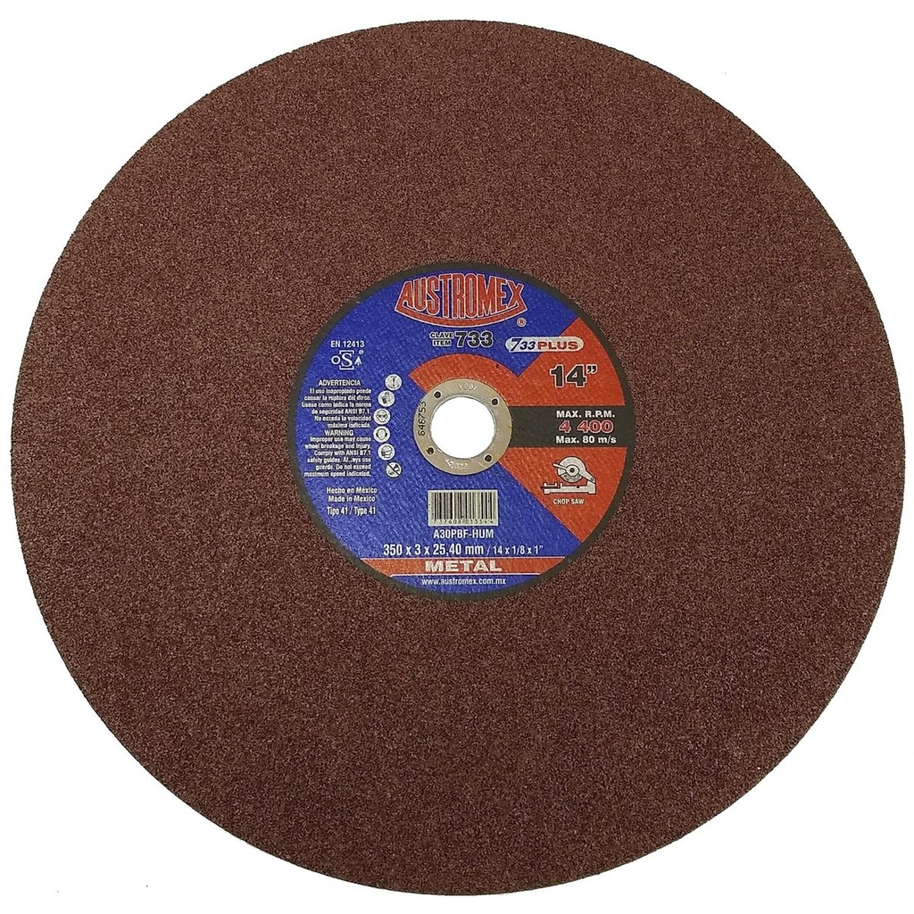Disco para corte de metal de 14" hum (AUS733)