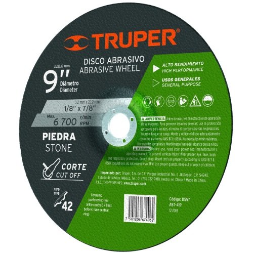 Disco para corte de piedra 9"