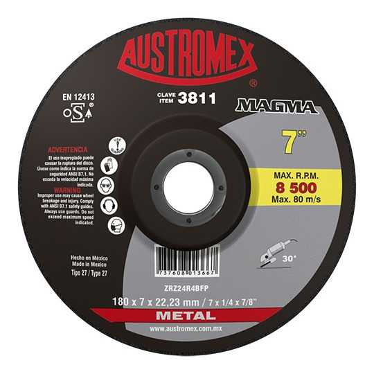 Disco para desbaste metal de 7" magma (AUS2811)