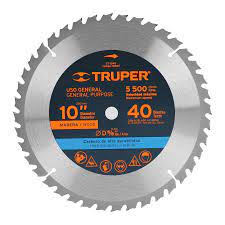 Disco sierra 10" para madera 40 dientes con centro de 5/8"
