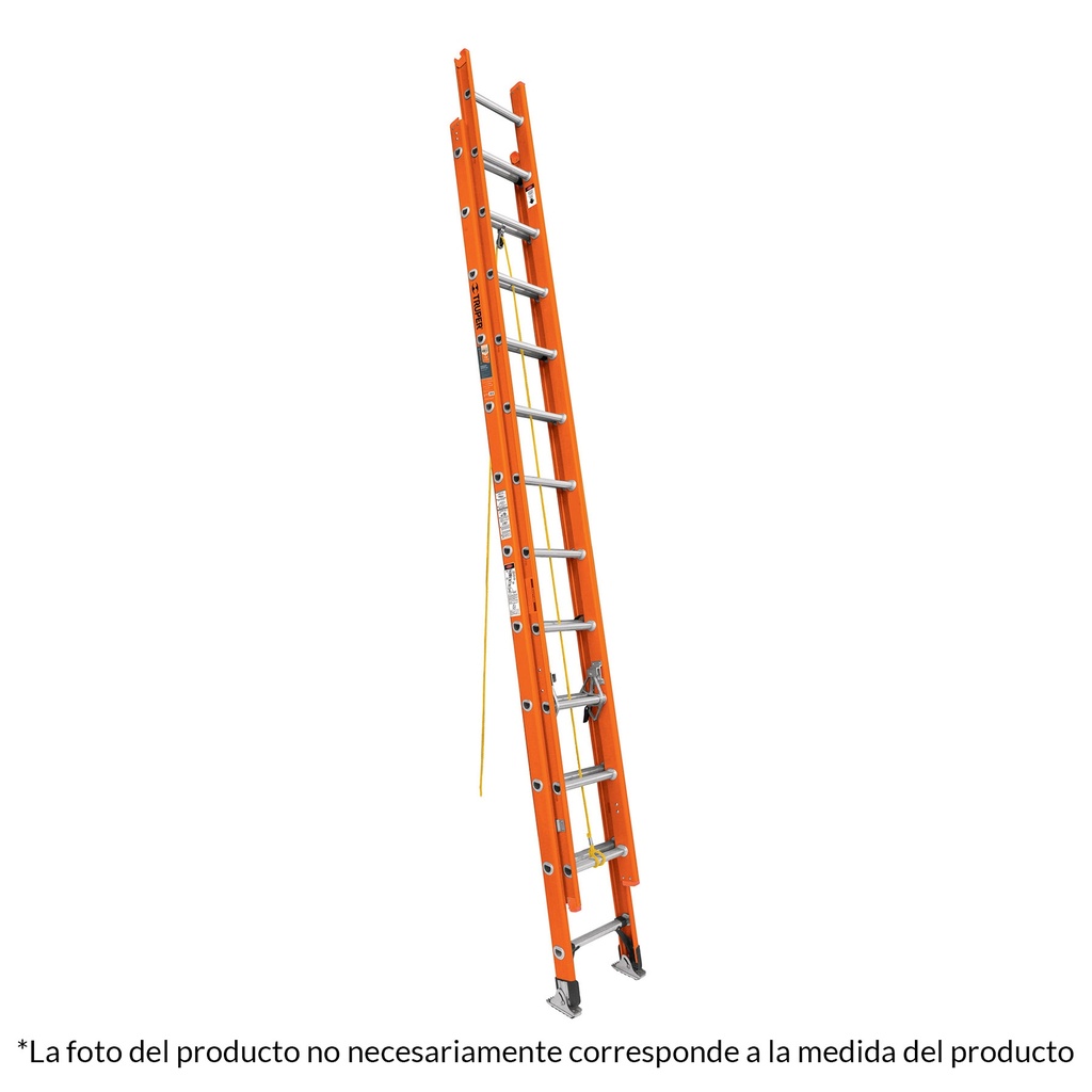 Escalera de extensión tipo II de 20 peldaños fibra de vidrio