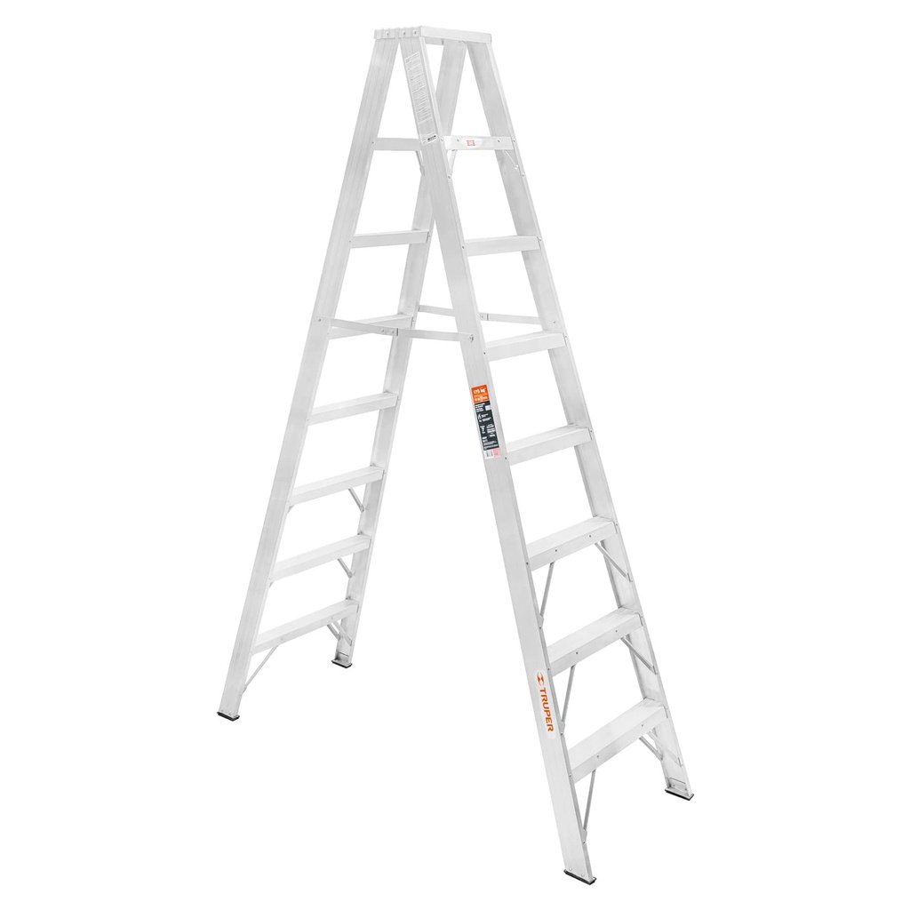 Escalera de tijera doble tipo ll de 7 peldaños aluminio