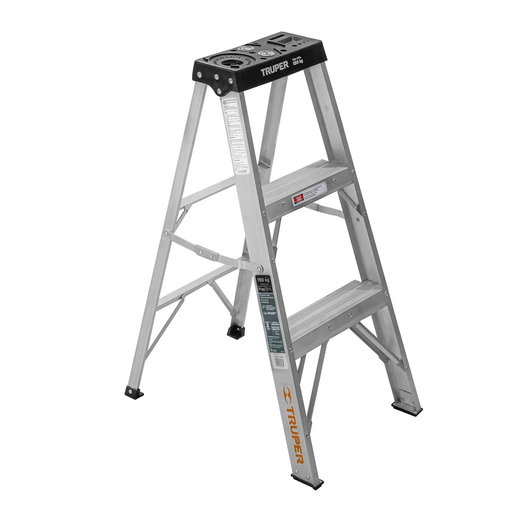 Escalera de tijera tipo III de 2 peldaños aluminio 