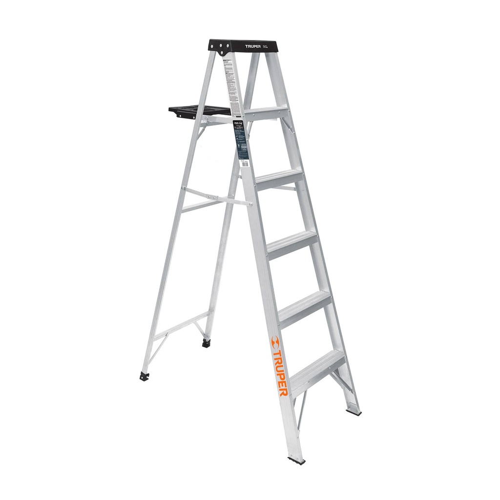 Escalera de tijera tipo III de 6 peldaños aluminio