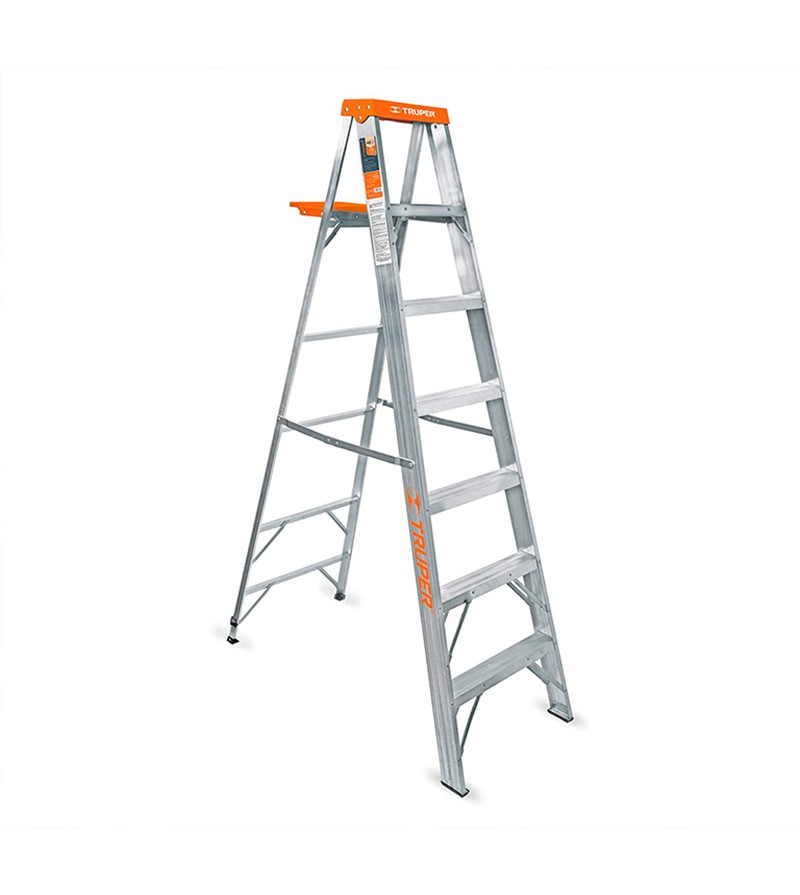 Escalera de tijera tipo ll de 6 peldaños aluminio