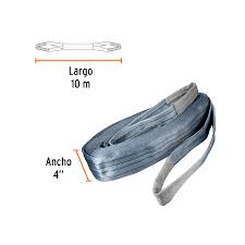 Eslinga de poliester ojo a ojo de 4" x 10 mts