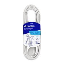 Extensión eléctrica domestica color blanca de 3 mts