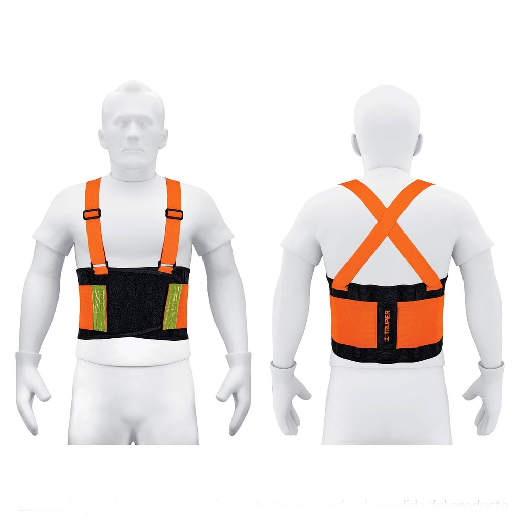 Faja lumbar de alta visibilidad talla chica naranja