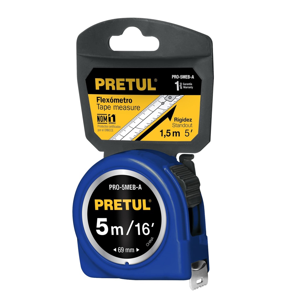 Flexómetro azul de 5 mts