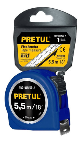 Flexómetro azul de 5.5 mts
