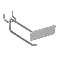 Gancho recto de 4" con portaetiqueta