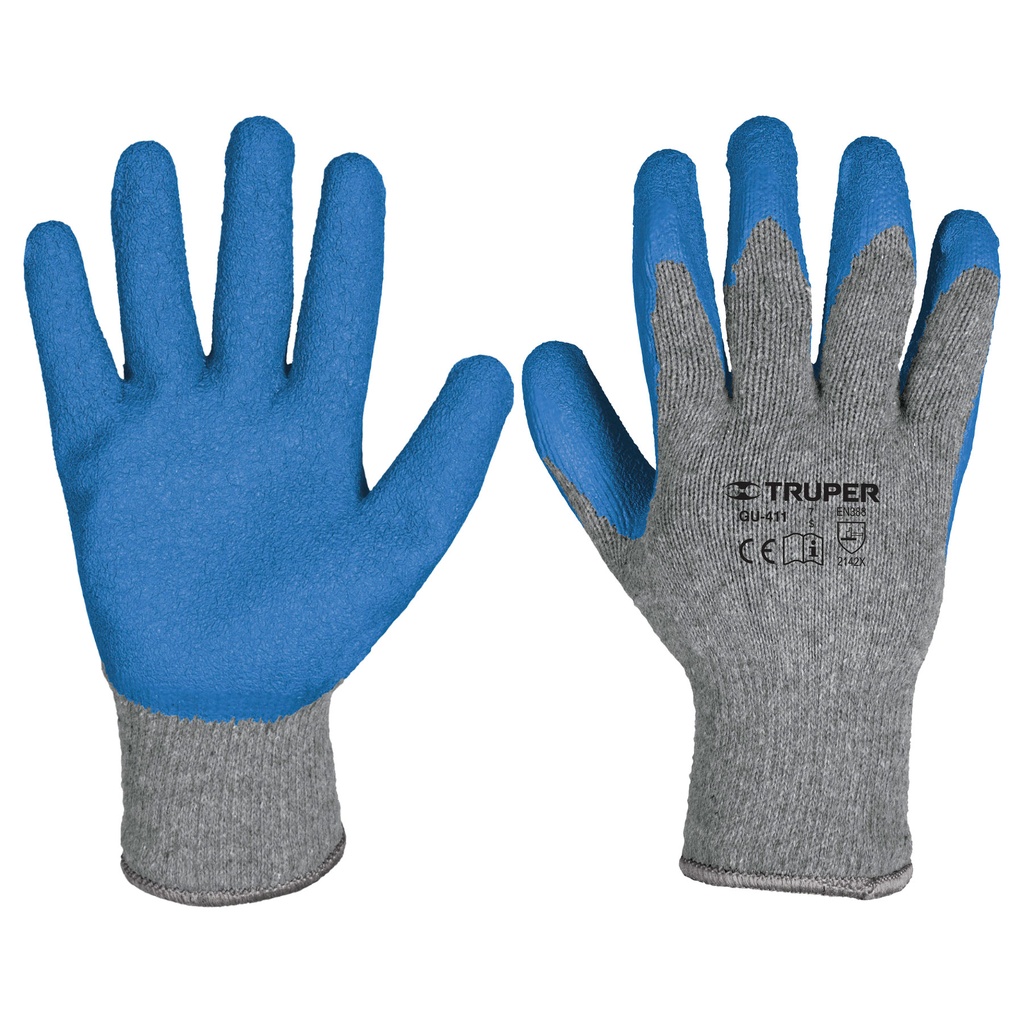 Guantes de poliester recubiertos de latex talla chica