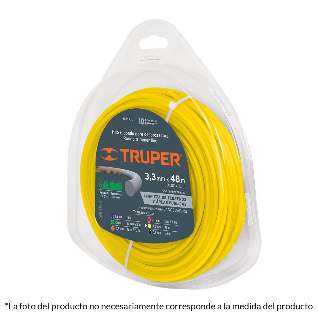 Hilo redondo para desbrozadora de 2 mm x 120 mts