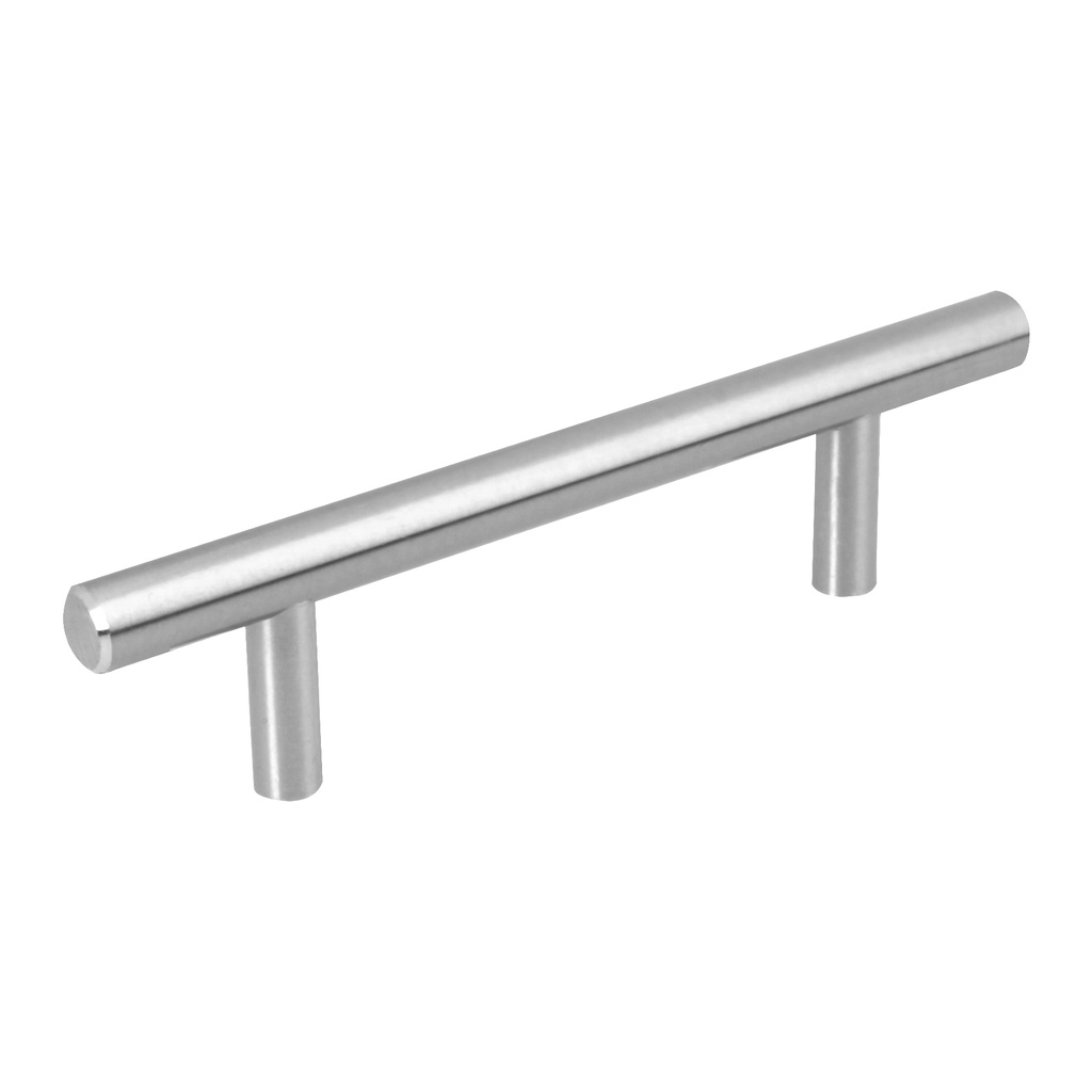 Jaladera de acero niquel satinado estilo cilindro de 128 mm