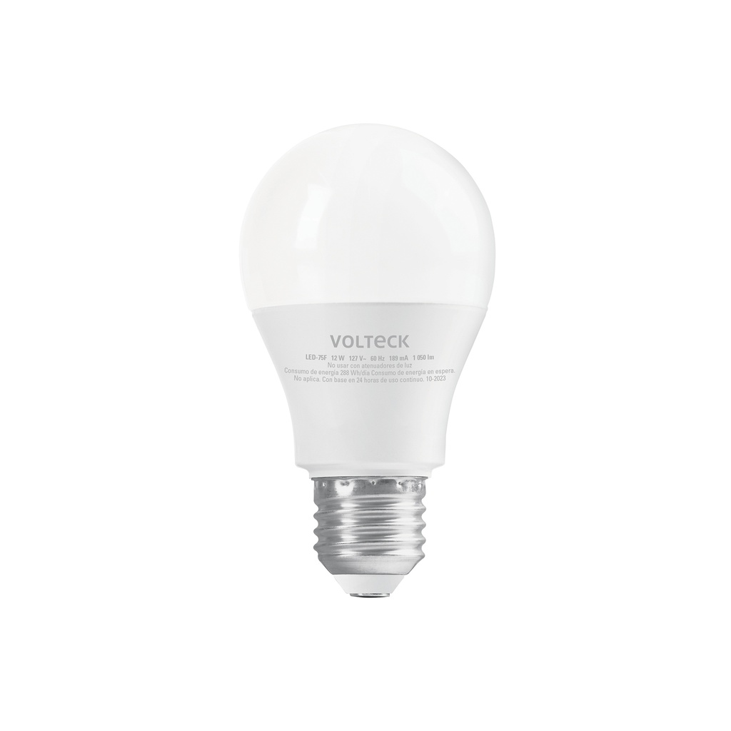 Lampara led tipo bulbo de 12 w luz de dia