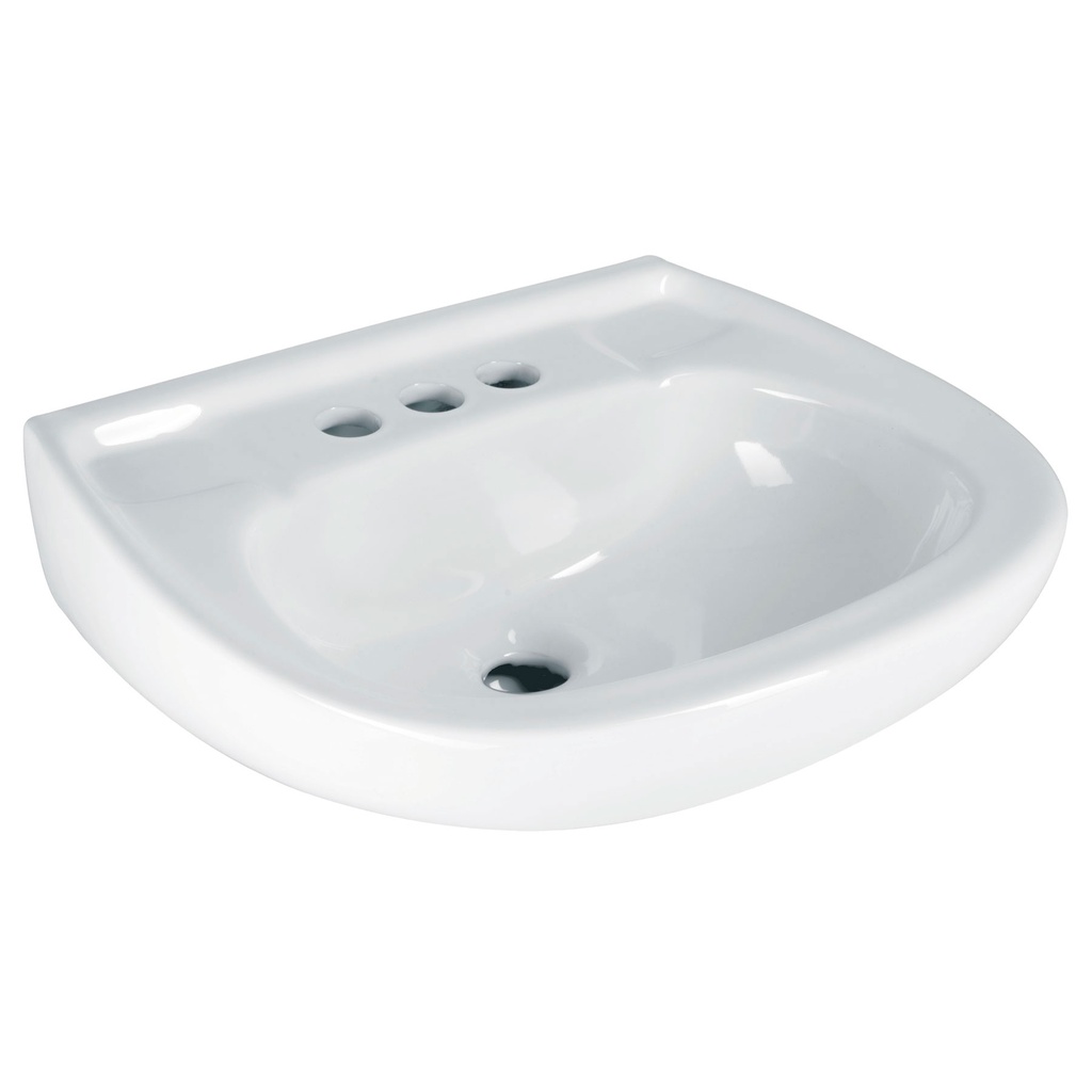 Lavabo de porcelana con rebosadero blanco
