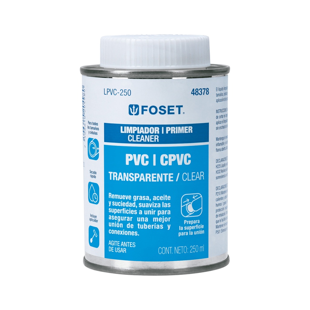 Limpiador para pvc y cpvc de 250 ml