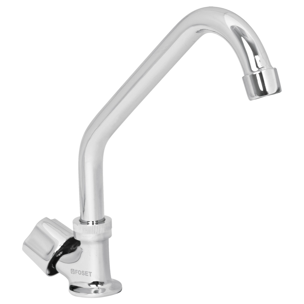 Llave individual para fregadero con maneral metálico