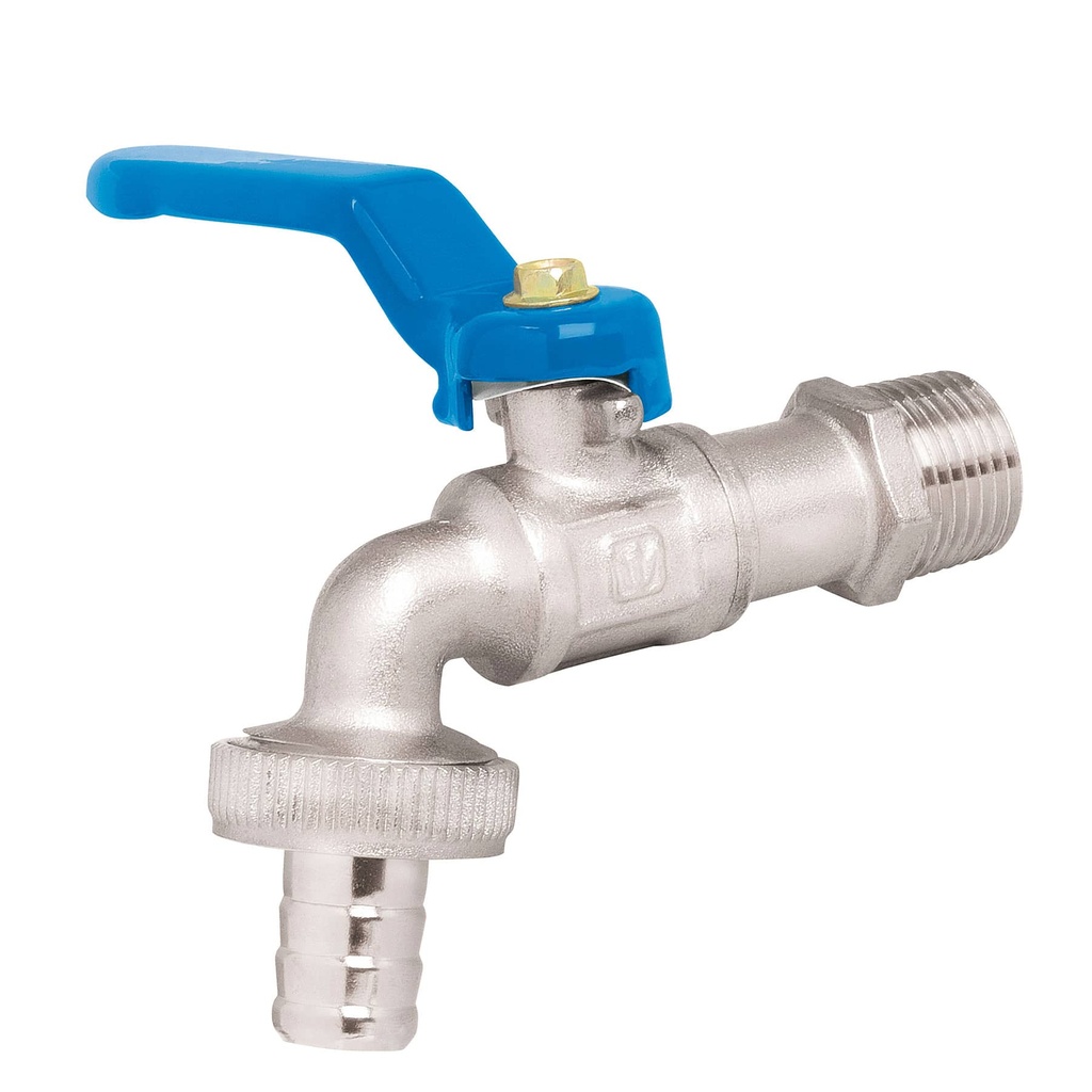 Llave para manguera de latón de 1/2" con espiga en salida