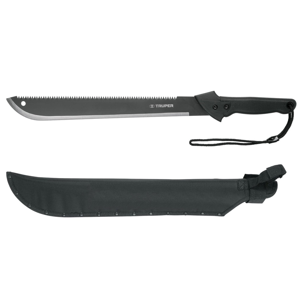 Machete doble filo cacha negra de 18"