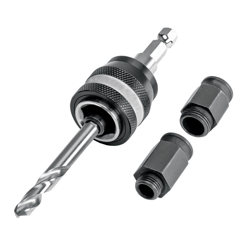 Mandril de cambio rápido con adaptadores y broca