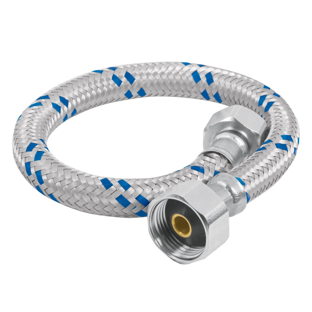 Manguera de aluminio 35 cm para WC de 1/2" x 7/8"