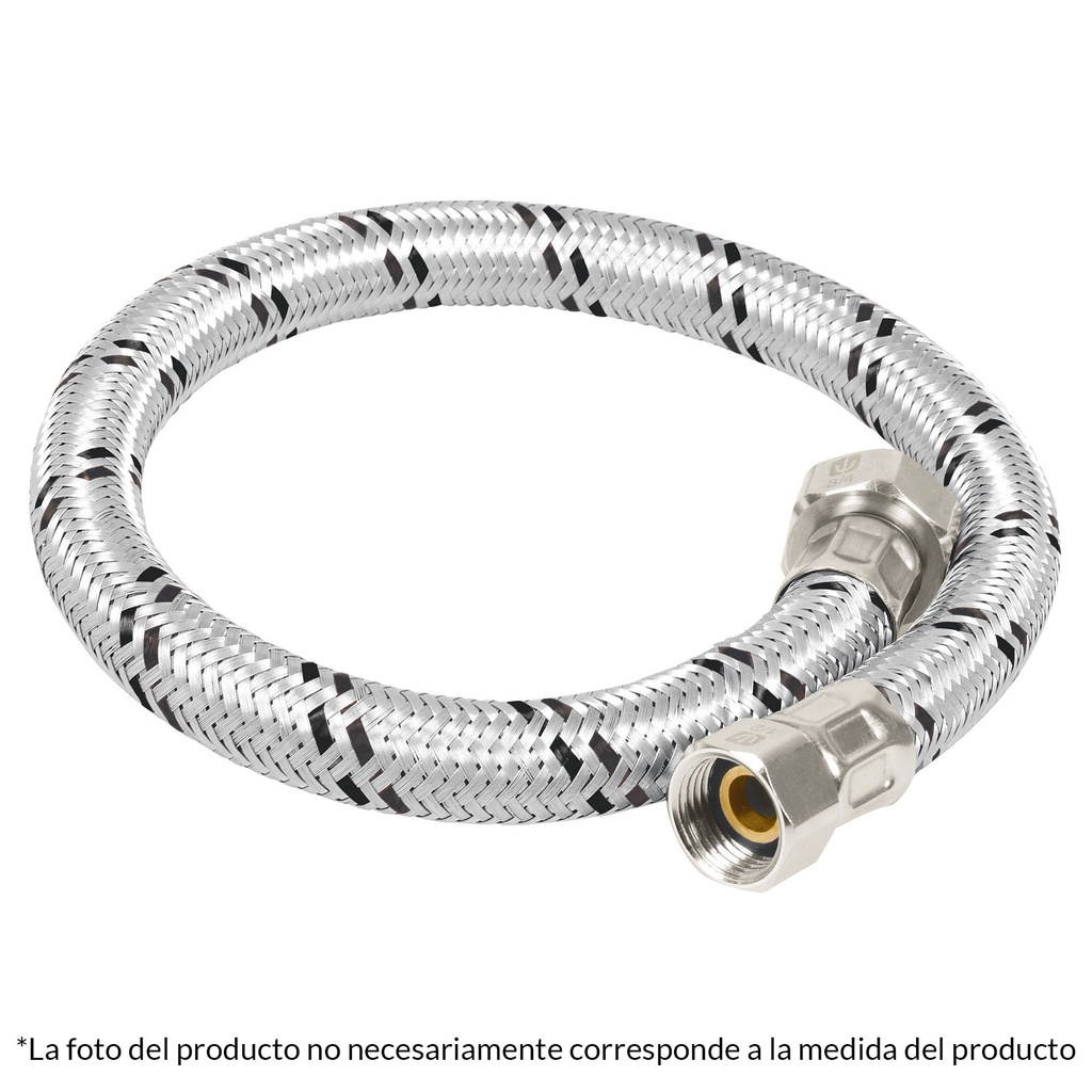 Manguera de aluminio 40 cm para boiler de 1/2" x 3/4"