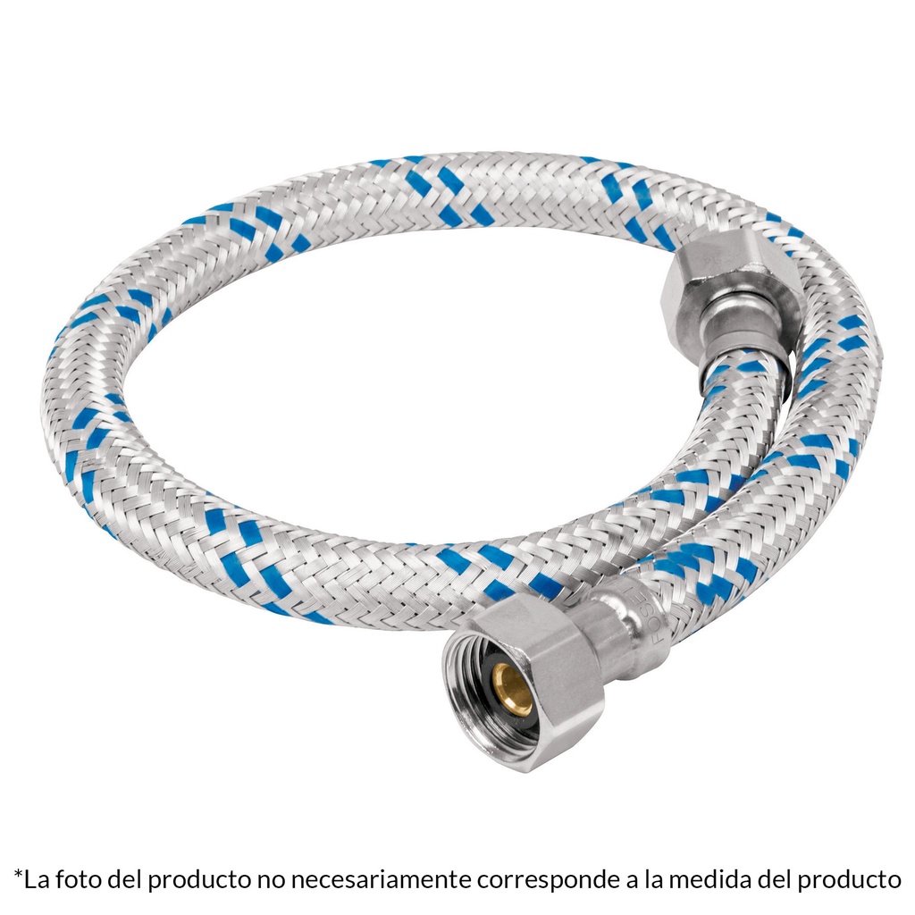 Manguera de aluminio 55 cm para lavabo/fregadero de 1/2" x 1/2"