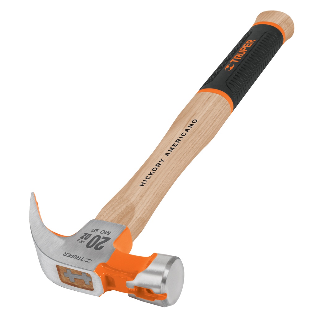 Martillo uña curva de 20 oz con mango hickory 16"