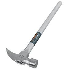 Martillo uña recta de 20 oz con mango tubular 19" fresado