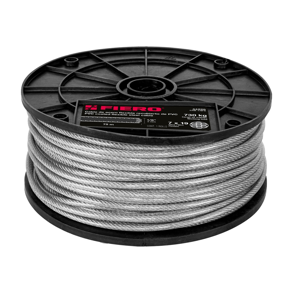 Metro de cable de acero 1/8" flexible