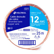 Metro de cable desnudo de cobre C-12