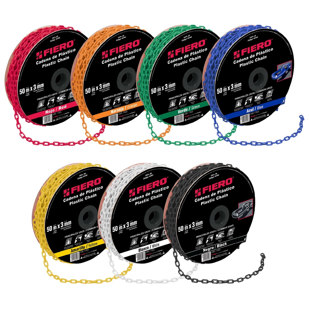 Metro de cadena de plástico 3 mm negra