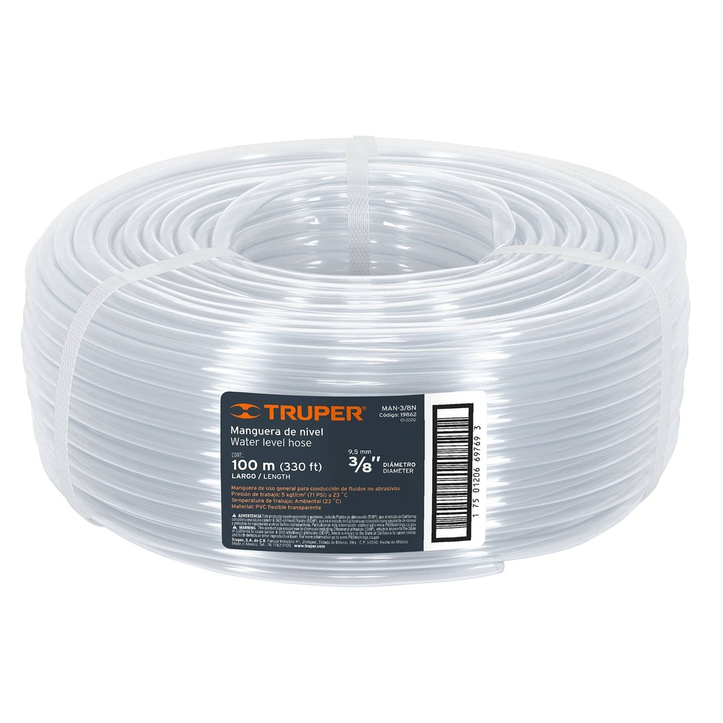 Metro de manguera de nivel 1/4"