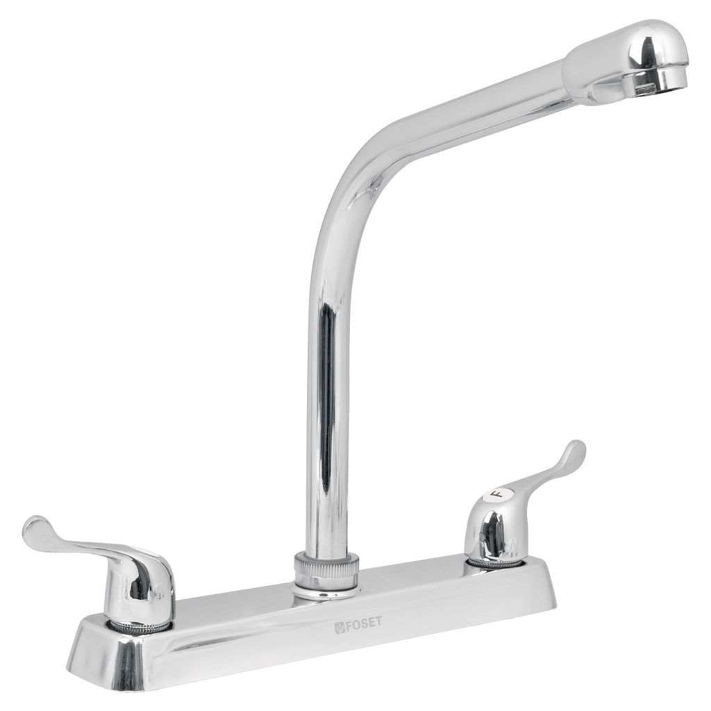 Mezcladora para fregadero de 8" cuello cobra con manerales tipo palanca