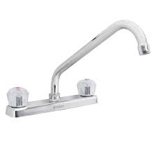 Mezcladora para fregadero de 8" cuello largo con manerales tipo acrilico