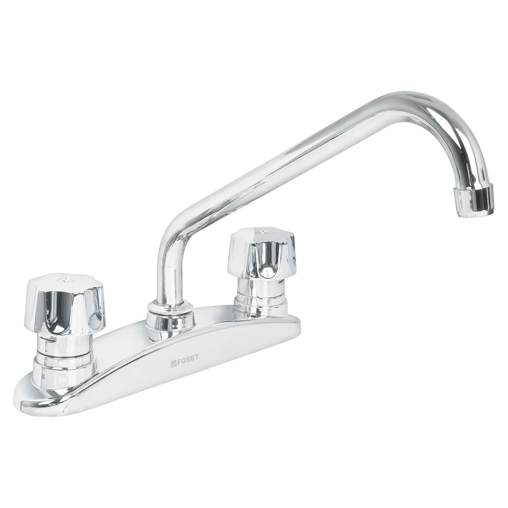 Mezcladora para fregadero de 8" cuello largo con manerales tipo standart