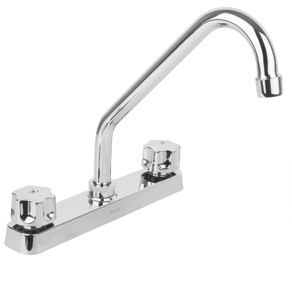 Mezcladora para fregadero plastica de 8" cuello largo con manerales tipo standart