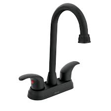 Mezcladora para lavabo de 4" cuello bar con manerales tipo palanca negro