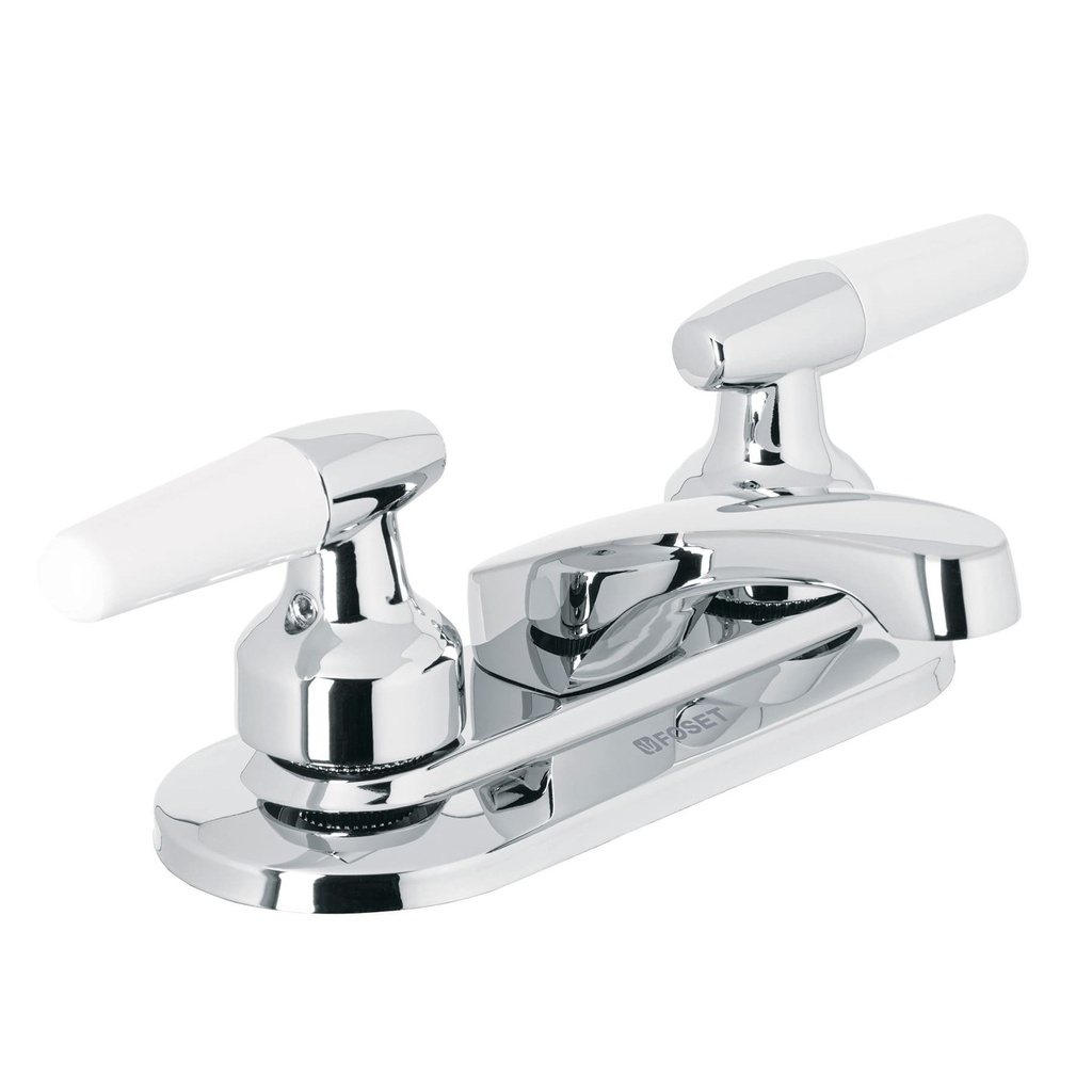 Mezcladora para lavabo de 4" cuello largo con manerales tipo cono